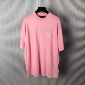 LV Signature Short-Sleeved Cotton Crewneck in Pink - LRT104