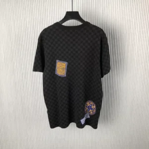 LV Art Printed Damier Cotton T-Shirt in Black - LRT88