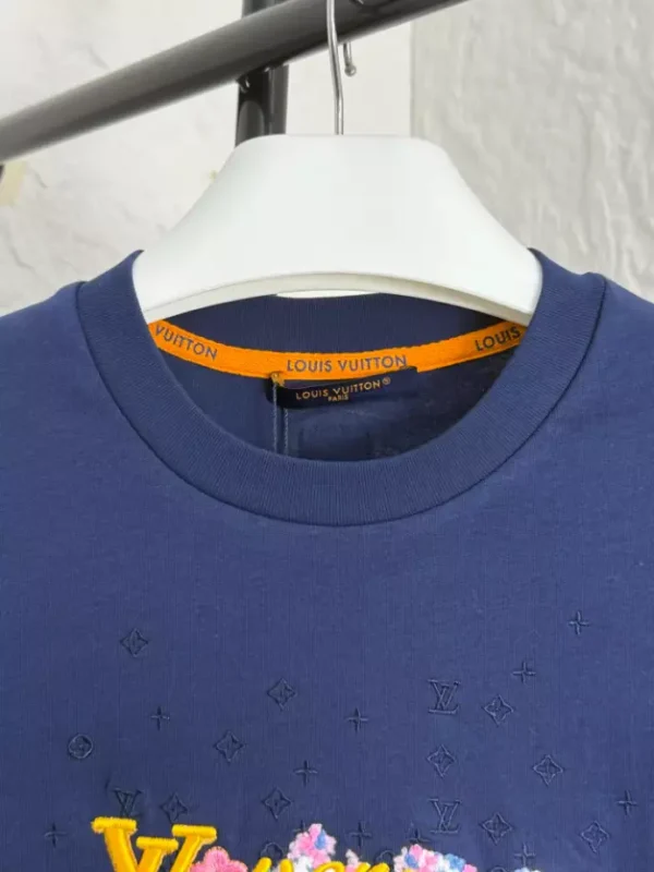 LV Embroidered T-Shirt in Blue - LRT115