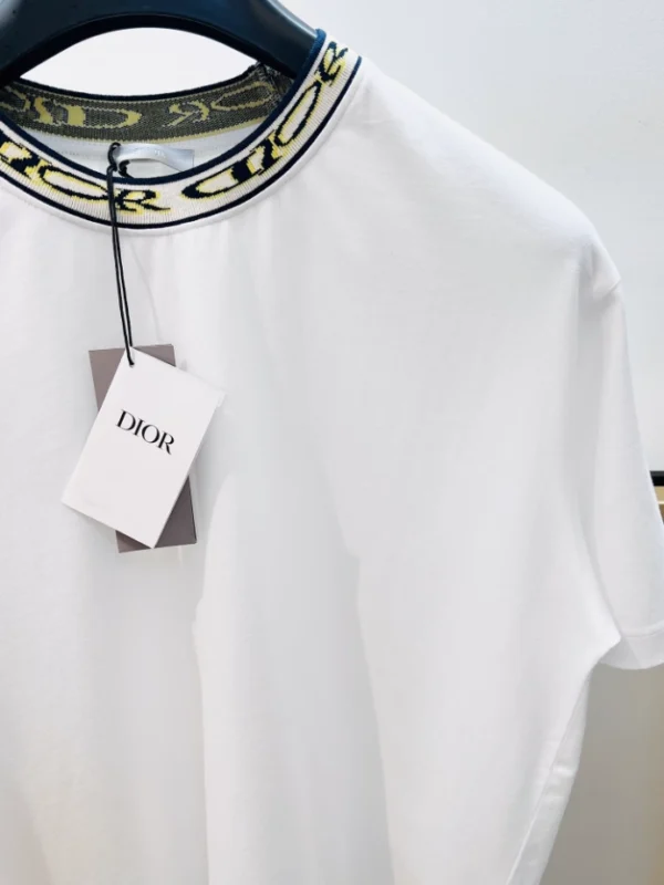 DIOR AND LEWIS HAMILTON T-Shirt Relaxed Fit White Cotton Jersey - DRT07