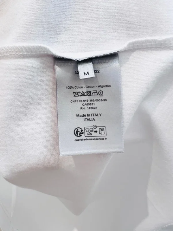 DIOR AND LEWIS HAMILTON T-Shirt Relaxed Fit White Cotton Jersey - DRT07