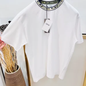 DIOR AND LEWIS HAMILTON T-Shirt Relaxed Fit White Cotton Jersey - DRT07