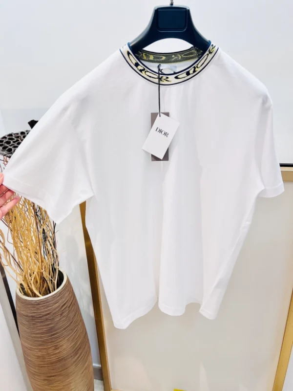 DIOR AND LEWIS HAMILTON T-Shirt Relaxed Fit White Cotton Jersey - DRT07