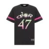 Dior And Lewis Hamilton T-Shirt Relaxed Fit Black Slub Cotton Jersey - DRT02