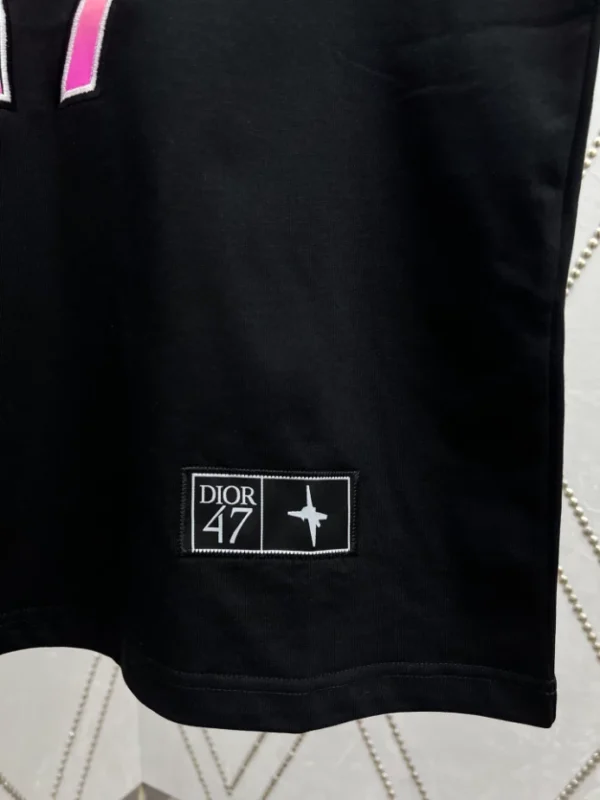 Dior And Lewis Hamilton T-Shirt Relaxed Fit Black Slub Cotton Jersey - DRT02