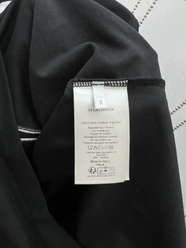 Dior And Lewis Hamilton T-Shirt Relaxed Fit Black Slub Cotton Jersey - DRT02
