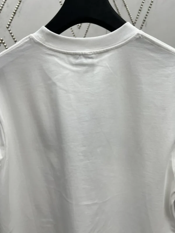 Dior And Lewis Hamilton T-Shirt Relaxed Fit White Slub Cotton Jersey - DRT01