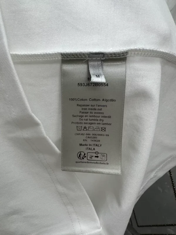 Dior And Lewis Hamilton T-Shirt Relaxed Fit White Slub Cotton Jersey - DRT01