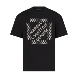 LV Embroidered Signature Cotton T-Shirt in Black - LRT107