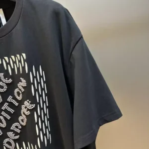 LV Embroidered Signature Cotton T-Shirt in Black - LRT107