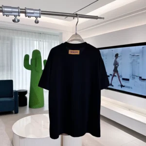 LV Embroidered Signature Cotton T-Shirt in Black - LRT107