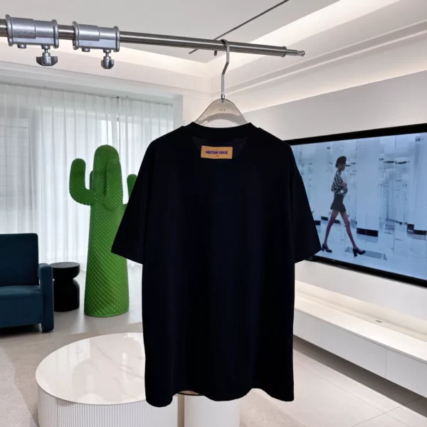 LV Embroidered Signature Cotton T-Shirt in Black - LRT107