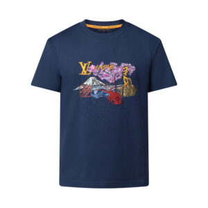 LV Embroidered T-Shirt in Blue - LRT115