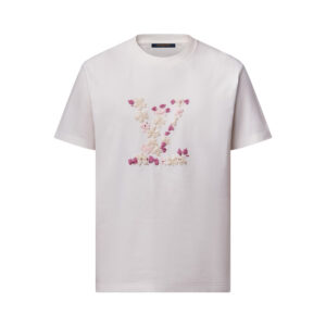 LV Embroidered T-Shirt in White - LRT113