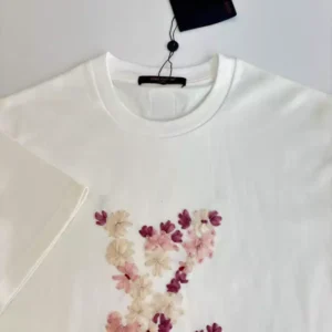 LV Embroidered T-Shirt in White - LRT113