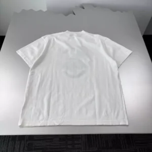 LV Short-Sleeved Knitted Crewneck in White - LRT114