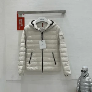 Moncler Bles Hooded Full Zip Jacket In Creamy White – CJ11