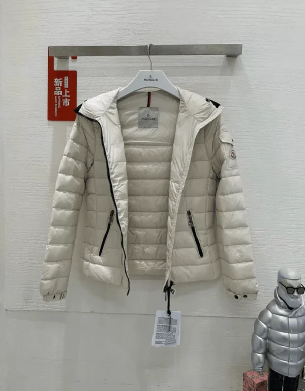Moncler Bles Hooded Full Zip Jacket In Creamy White – CJ11