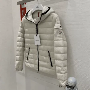 Moncler Bles Hooded Full Zip Jacket In Creamy White – CJ11