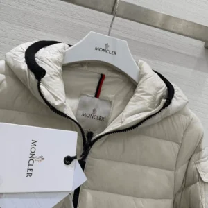 Moncler Bles Hooded Full Zip Jacket In Creamy White – CJ11