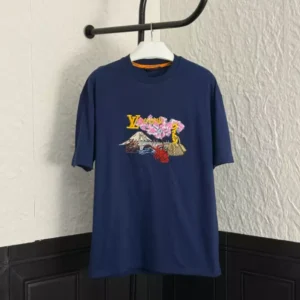 LV Embroidered T-Shirt in Blue - LRT115