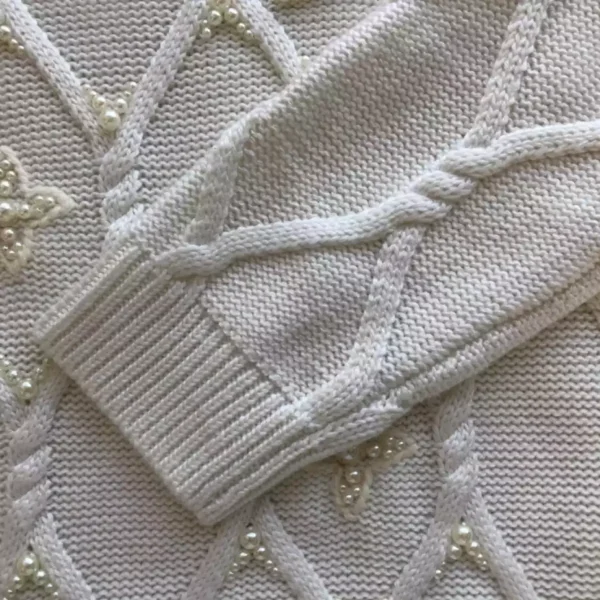 LV Embellished Cable Knit Wool Blend Jumper - LRH16