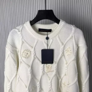 LV Embellished Cable Knit Wool Blend Jumper - LRH16