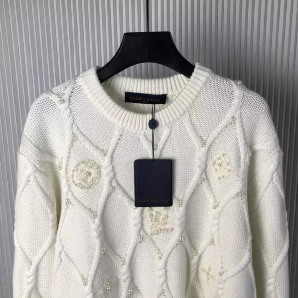 LV Embellished Cable Knit Wool Blend Jumper - LRH16
