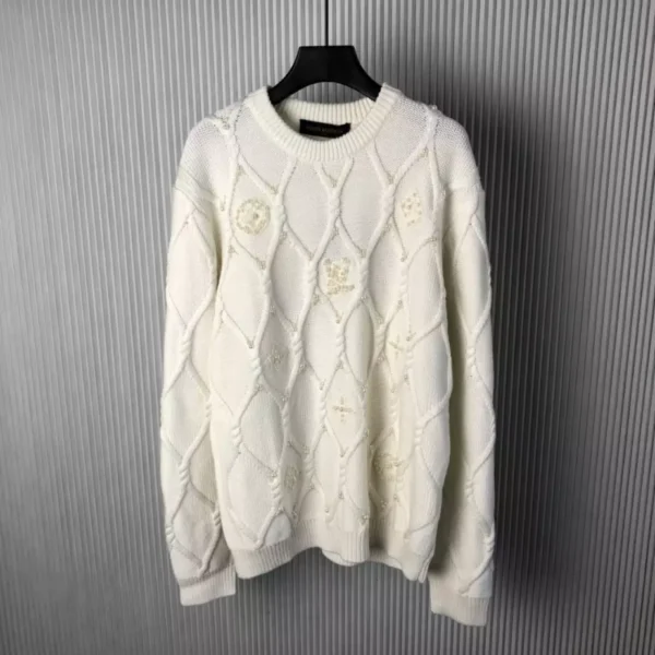 LV Embellished Cable Knit Wool Blend Jumper - LRH16
