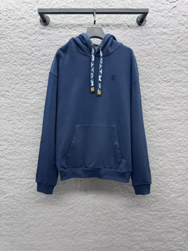 LV Cotton Hoodie In Navy Blue - LRH11