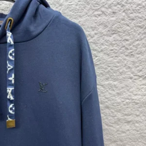LV Cotton Hoodie In Navy Blue - LRH11