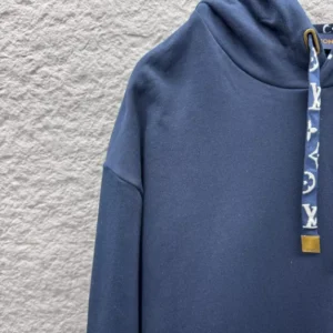LV Cotton Hoodie In Navy Blue - LRH11
