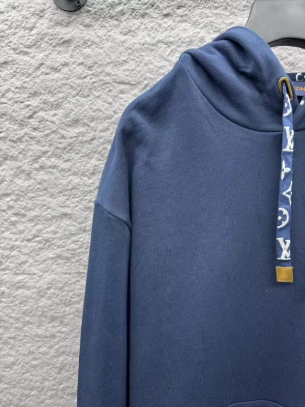 LV Cotton Hoodie In Navy Blue - LRH11