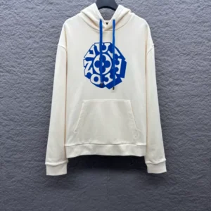 LV Printed Signature Hoodie In White - LRH13