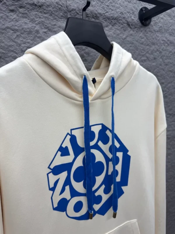 LV Printed Signature Hoodie In White - LRH13