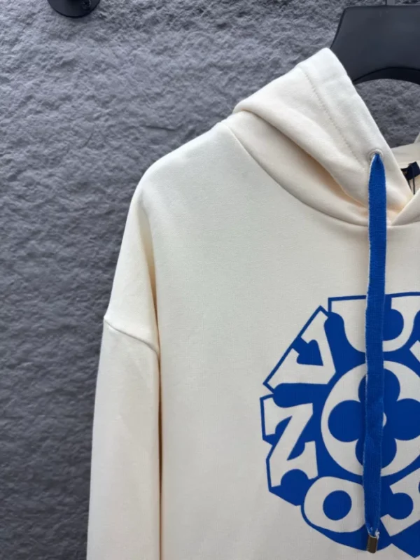 LV Printed Signature Hoodie In White - LRH13