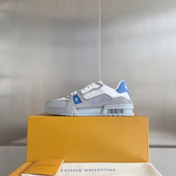 LV Trainer Sneakers In Grey And Blue - RLS175
