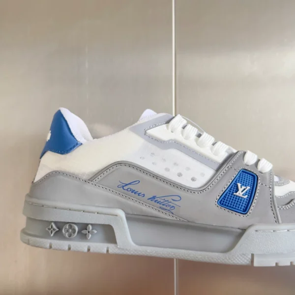 LV Trainer Sneakers In Grey And Blue - RLS175