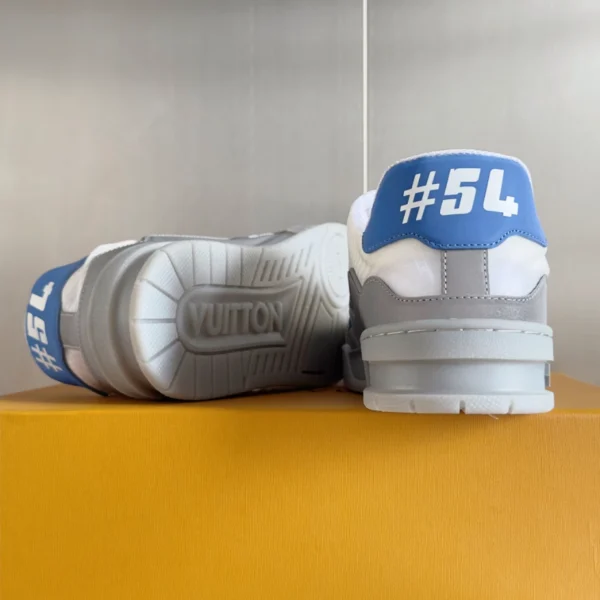 LV Trainer Sneakers In Grey And Blue - RLS175