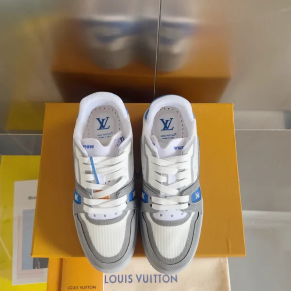 LV Trainer Sneakers In Grey And Blue - RLS175