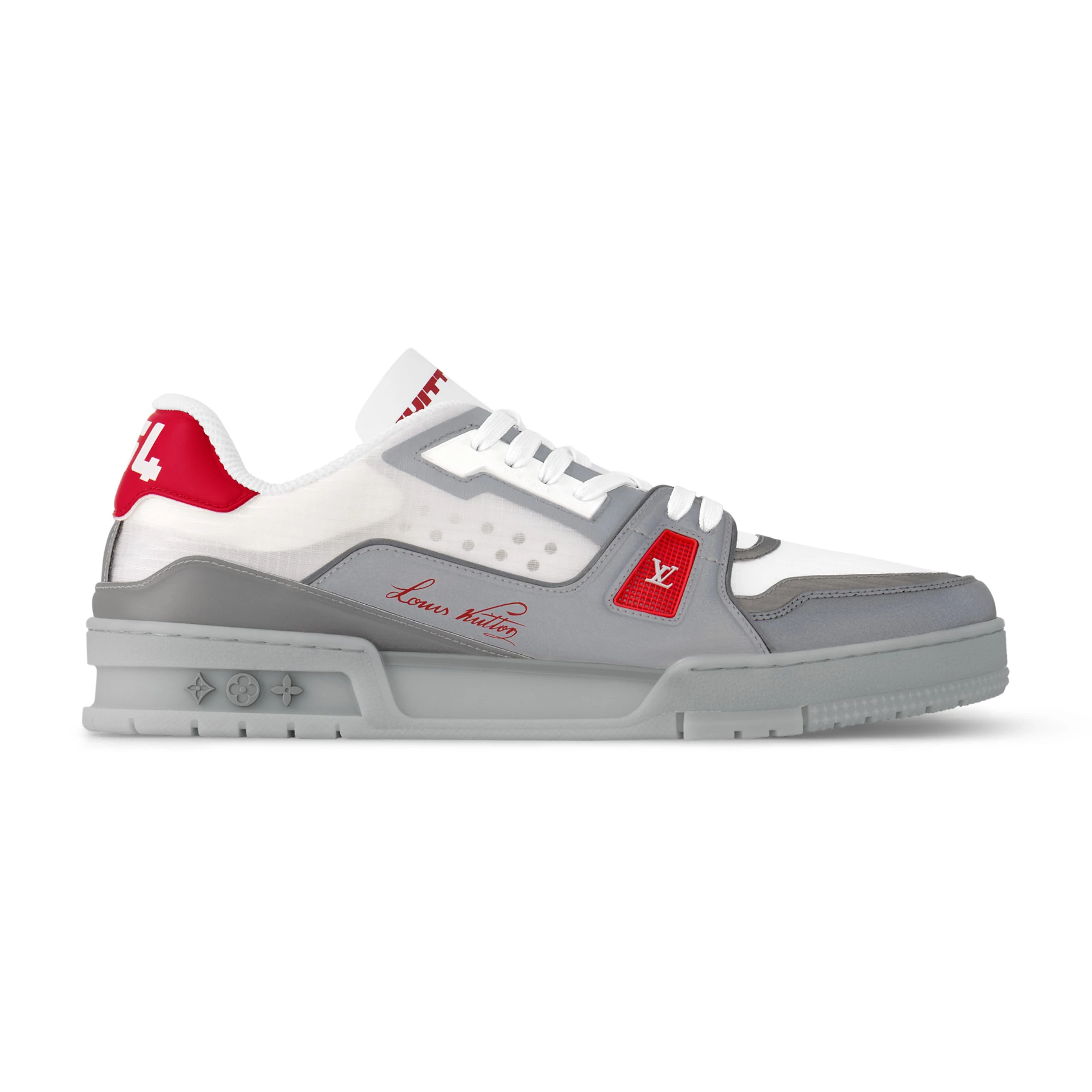 LV Trainer Sneakers In White And Grey - RLS173