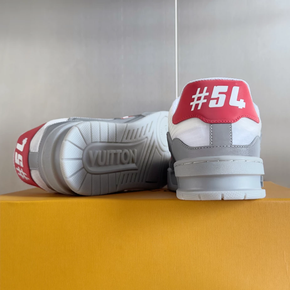 LV Trainer Sneakers In White And Grey - RLS173