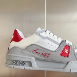 LV Trainer Sneakers In White And Grey - RLS173