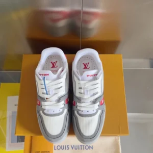 LV Trainer Sneakers In White And Grey - RLS173