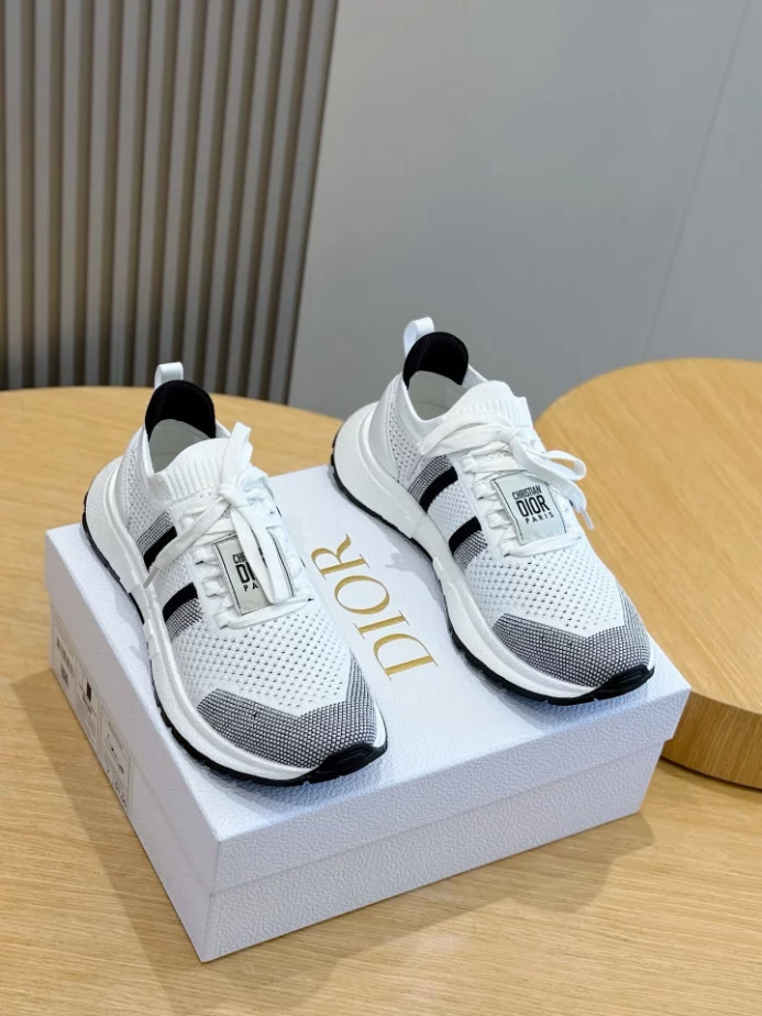 Run'n'Dior Sneaker Ecru Technical Mesh With Wool - RDS139