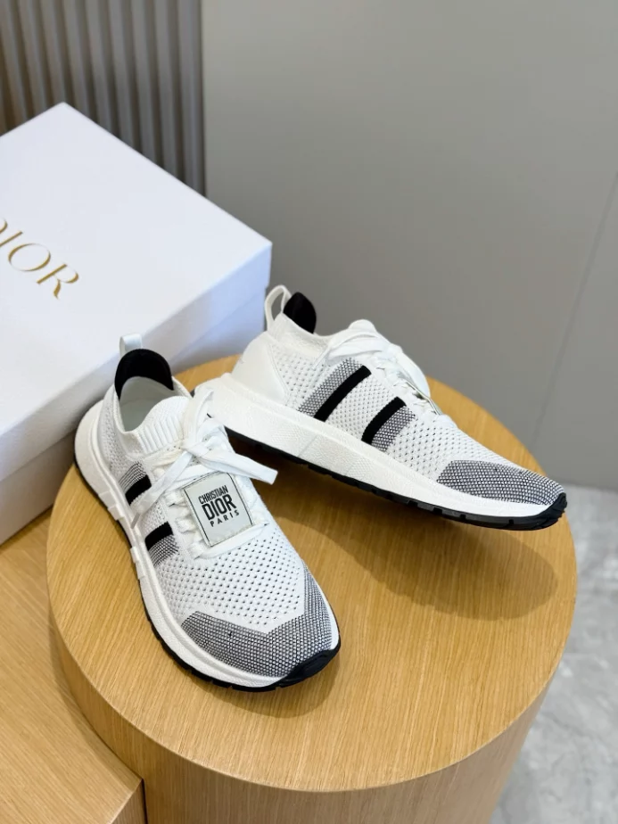 Run'n'Dior Sneaker Ecru Technical Mesh With Wool - RDS139