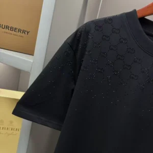 Gucci Cotton Jersey T-shirt With Crystals In Black - GRT37