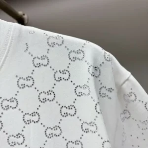 Gucci Cotton Jersey T-shirt With Crystals In White - GRT38