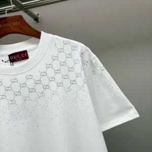 Gucci Cotton Jersey T-shirt With Crystals In White - GRT38