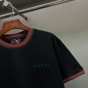 Gucci Ribbed-Trim Cotton T-shirt - GRT25